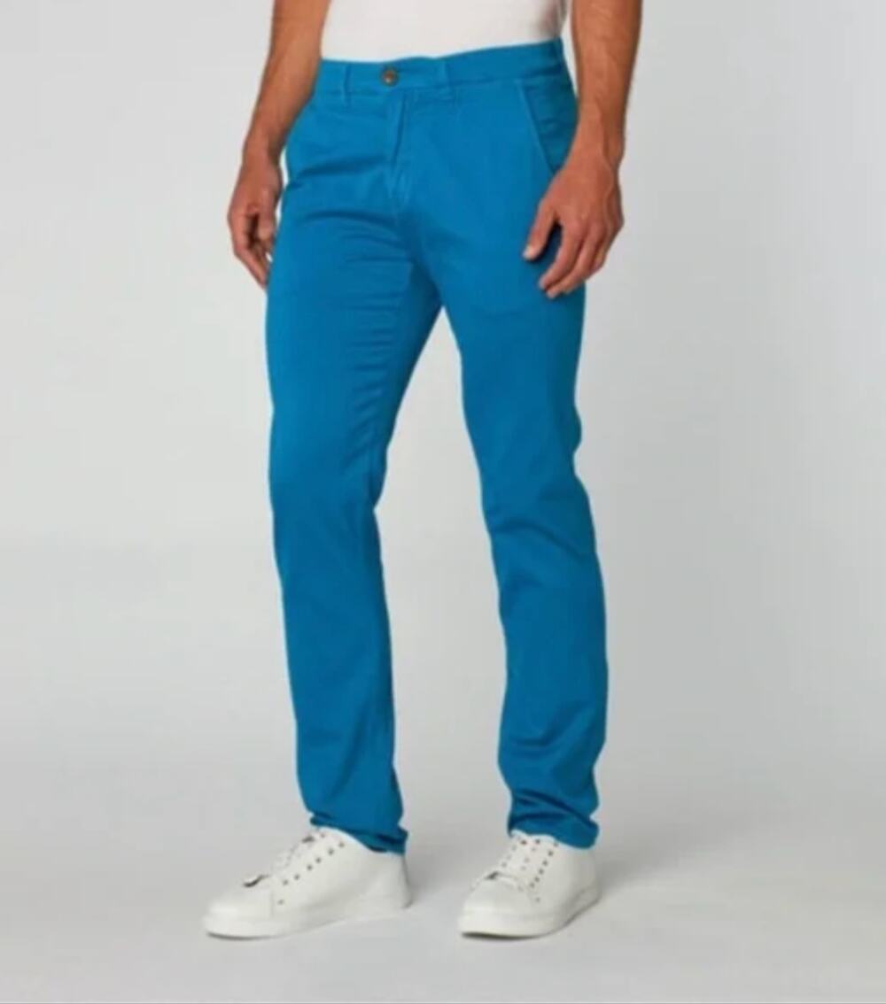 VINCE Blue Chino Pant Cotton Mid-Rise Straight Leg Classic Ankle Zip Fly Size 32
